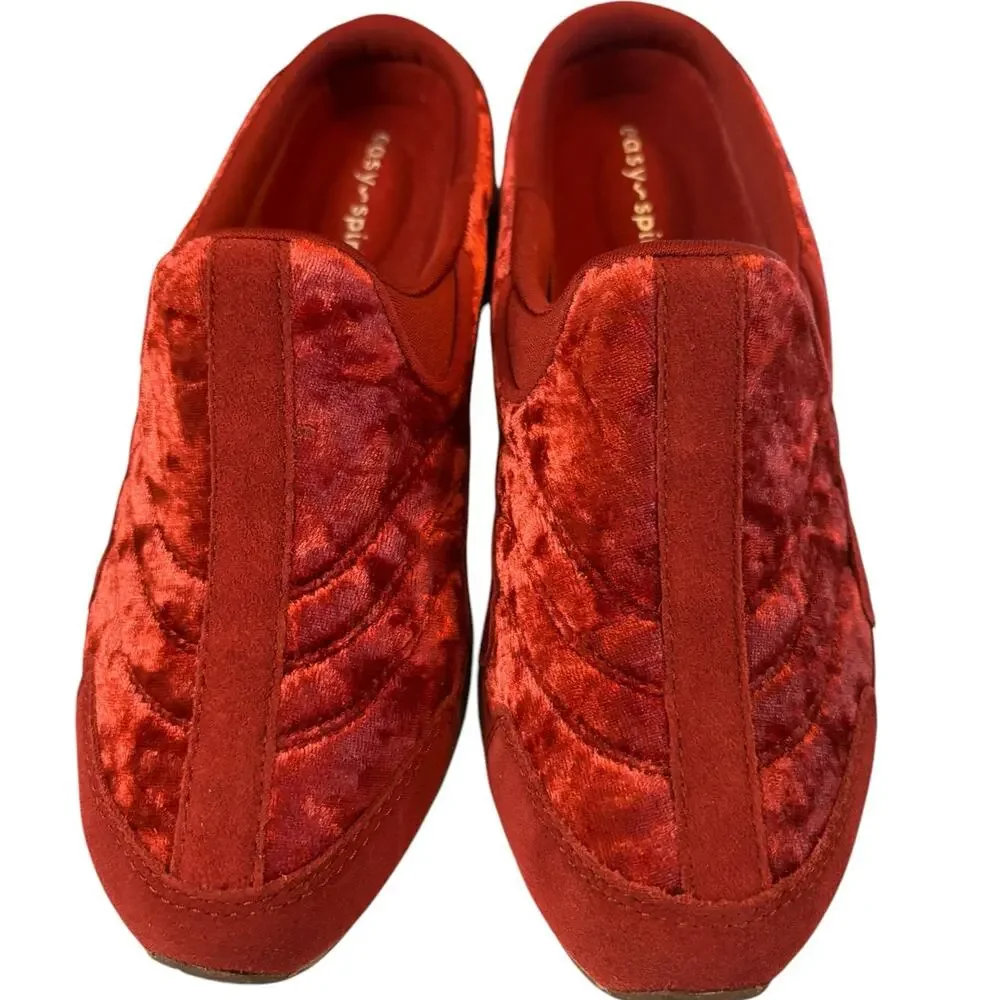 NIB Easy Spirit Traveltime Slip On Mule Sneakers Women's Size 5 M Dark Red
